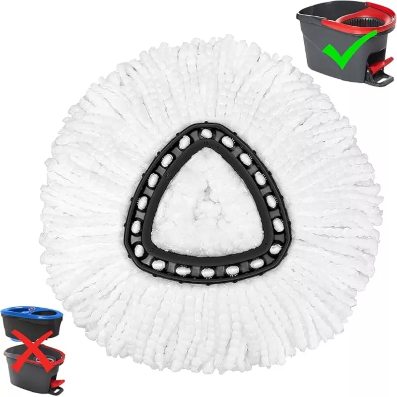 1-pack-mop-heads-replacement-o-ceda-easy-wrin-spin-mop-microfiber-spin-mop-refil 1 Pack Mop Heads Replacement for O-Ceda Easy Wrin Spin Mop, Microfiber Spin Mop Refills, Easy Cleaning Mop Head Replacement (1pc 1-Tank Mop White)