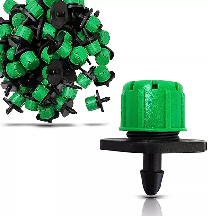 50-pack-1-4-inch-universal-barbed-drip-emitter-adjustable-flow-0-18-5-gph-fit-1- (50-Pack) – 1/4″ Inch Universal Barbed Drip Emitter – Adjustable Flow 0-18.5 GPH Fit 1/4 (4-7mm) Drip Irrigation Tubing – Professional Grade (50 Pack Dripper Only)