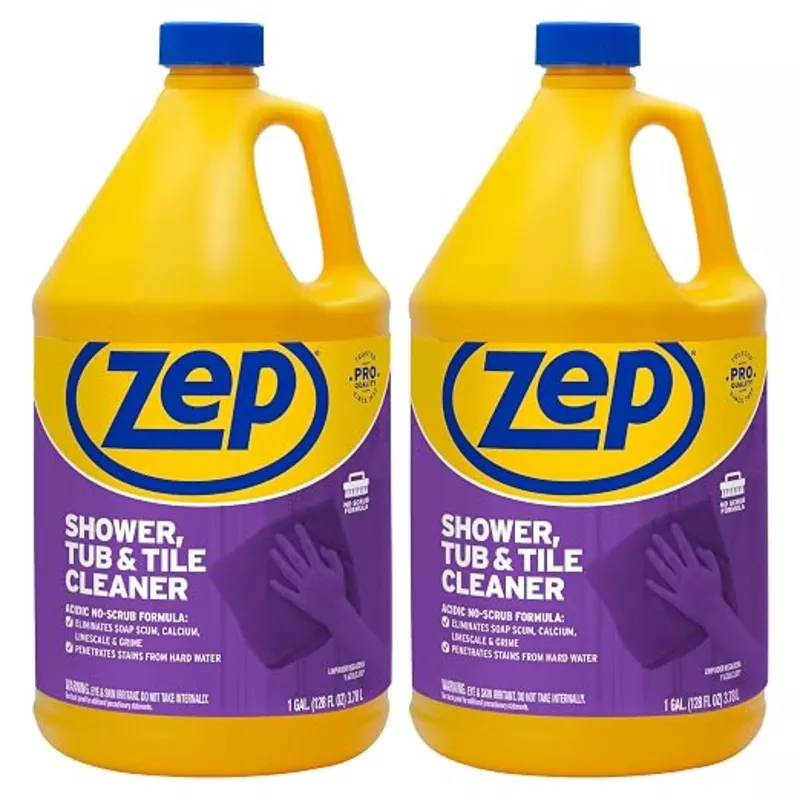 zep-shower-tub-tile-cleaner-1-gallon-zustt128-case-2-no-scrub-pro-formula-breaks Zep Shower Tub and Tile Cleaner 1 Gallon ZUSTT128 (Case of 2) - No Scrub Pro Formula Breaks up Tough Buildup on Contact