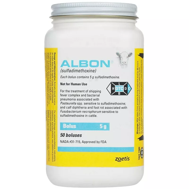 zoetis-albon-sulfadimethoxine-bolus-5gm-50ct-rx Zoetis - Albon (Sulfadimethoxine) Bolus 5gm - 50ct (Rx)
